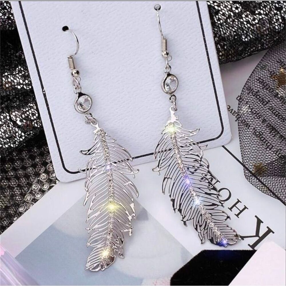 Silver Feather Earrings